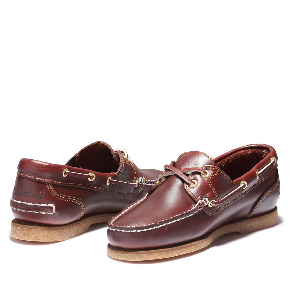 Timberland Womens Boat Shoes Classic Amherst 2-Eye - Burgundy - India KU4182593